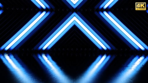 Dynamic Blue Neon Light Geometric Stage Background Loops