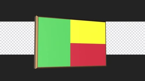 Minimalist Rotating Benin Flag 3D Animation