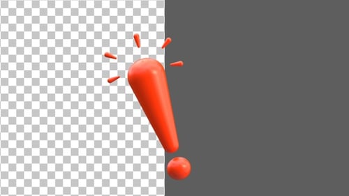 3D Exclamation Mark | Alpha Channel
