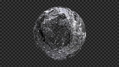 Dynamic Fluid Water Sphere Forming On Transparent Background