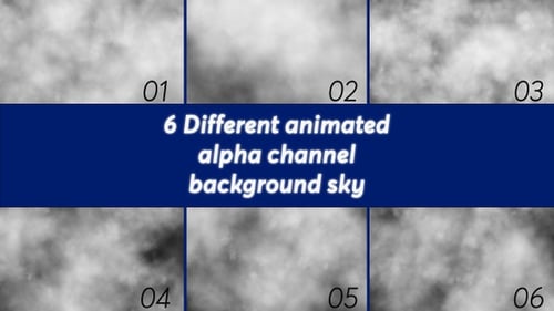 6 Different animation alpha channel background sky