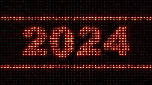 2024 Led Lights Number, New Year Eve Background, Loop - Package