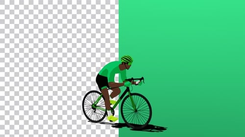 Green Cyclist Racer