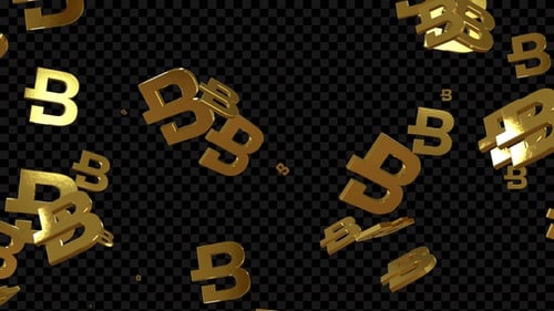 Kryptowährung Bytecoin Falling Golden Seamless Loop