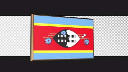 Rotating 3D Flag Of Eswatini Loop