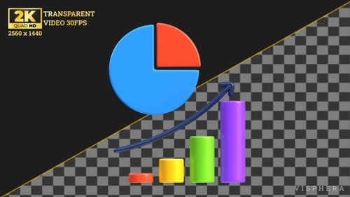 Animated 3D Business Data Chart Icon