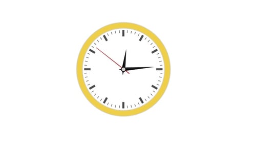 Minimale Wanduhr Gelb V4