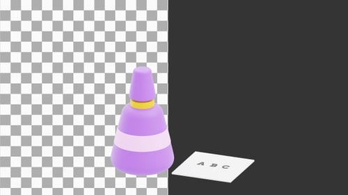 3D Animation of Correction Fluid with Brush | Alpha Channel