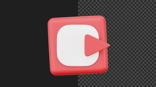 Modern 3D Animated Play Button Icon