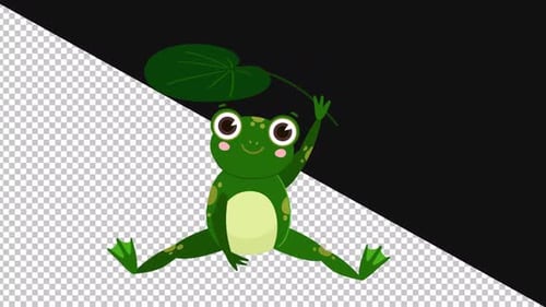 2D-Cartoon-Frosch | Alpha Channel