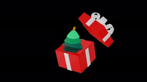 Christmas Gift Box Opening Reveal Animation