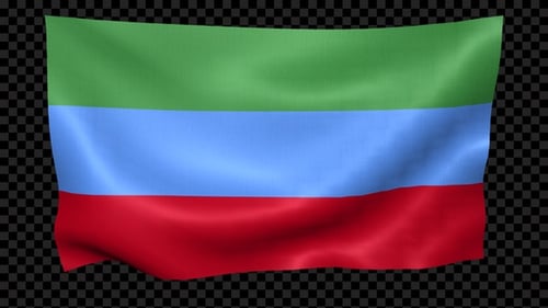 Realistic Waving Flag Animation Loop with Alpha Channel