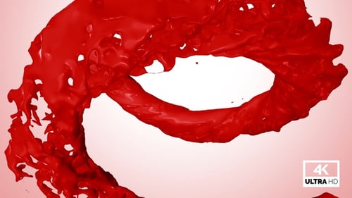 Circle Red Paint Splash V4