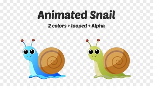 Cartoon Snail Changing Colors with Text for Kids Learning