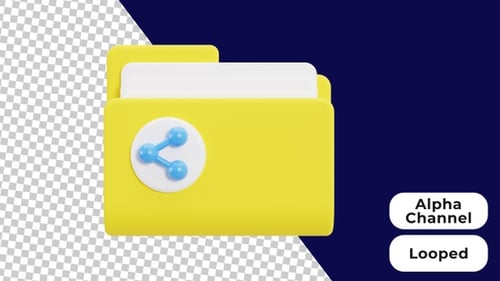 Animated 3D Folder Opening to Reveal a Symbol