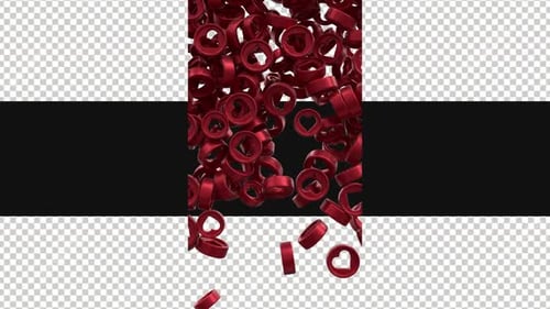 3D Hearts Transitions on Alpha Channel