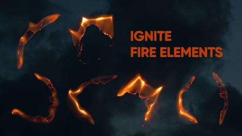 Ignite Fire Burn Elements 4K-Alpha-Clips, 7 Stück