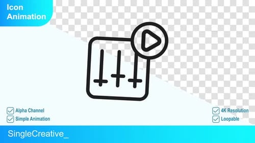 Flat Design Animated Audio Video Settings Icon