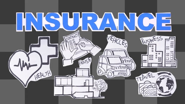 Hand-Drawn Insurance Icons Unfolding Reveal Animation, Elements Motion ...
