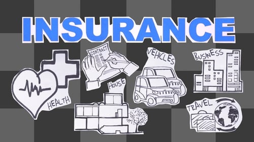 Hand-Drawn Insurance Icons Unfolding Reveal Animation