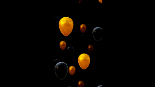 Vertical video flying gold and black baloons loop animation background