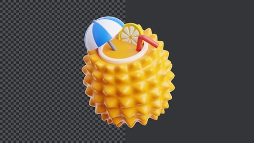 3D-Animation mit Ananassaft