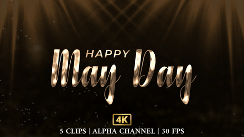 Happy May Day Text Animation
