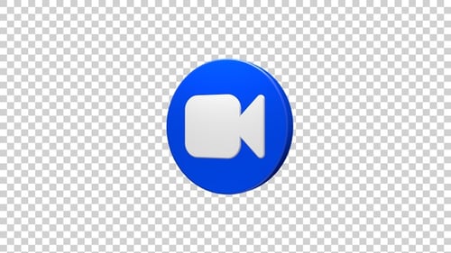 Icono del botón Facetime giratorio en azul