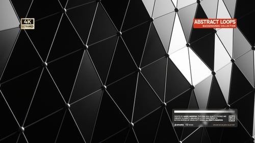 Dynamic Geometric Triangle Grid Background with Light Waves