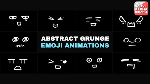 Abstract Grunge Scribble Emoji Animations | Motion Graphics