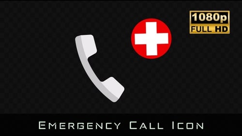Flat Design Phone Icon Animation with Status Change