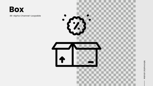 Minimalist Animated Box Icon with Percentage Symbol Loop