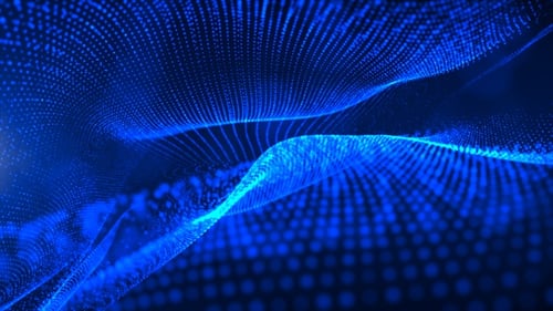 Particle Wave Flow Background Blue Loop V3