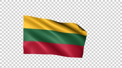 Waving Lithuanian Flag Loop Animation