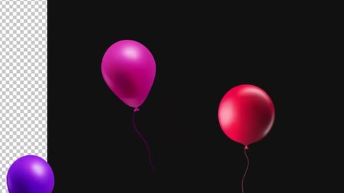 Animated Colorful 3D Balloons Floating for Celebration