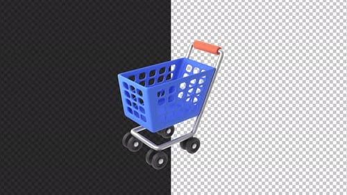 3D Animated Shopping Cart Rotation