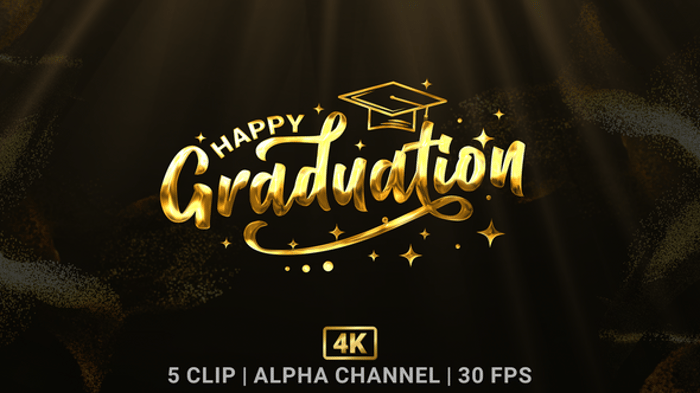 Elegant Metallic Graduation Text Reveal with Sparkles, Elements Motion ...