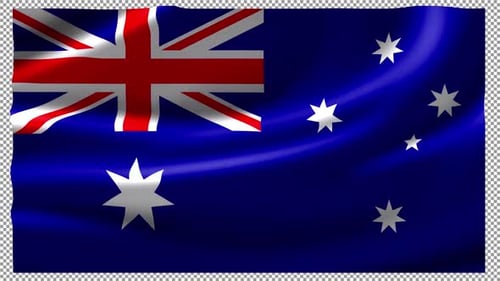 Seamlessly Waving Australian Flag Animation