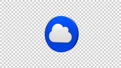 Modern 3D Cloud Icon Animation for Technology Concepts