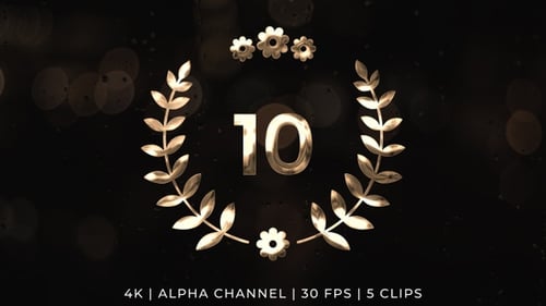 Countdown 10 bis 0 mit floralem Element