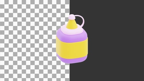 3D Animation of Squeeze Bottle of Glue for Crafting | Alpha Channel