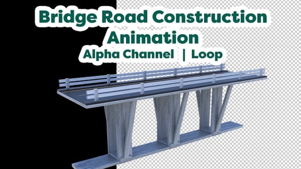 High Way Bridge Road Under Construction Animation 01, Backgrounds ...