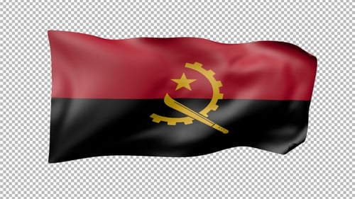 Angola National Flag Waving Loop Animation