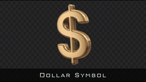 Glossy 3D Gold Dollar Sign Rotating Animation