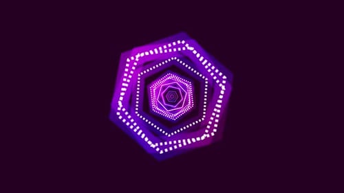 Animated Hexagon Tunnel Loop Background with Dot Patterns
