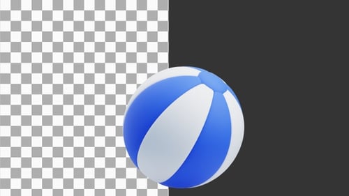 3D Animation of Colorful Inflatable Beach Ball | Alpha Channel