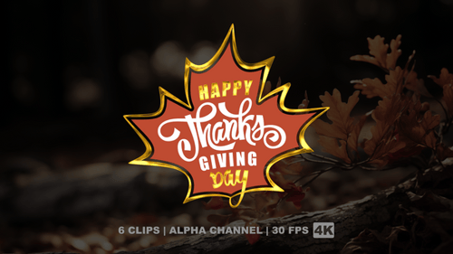 Happy Thanksgiving Day Text Animation