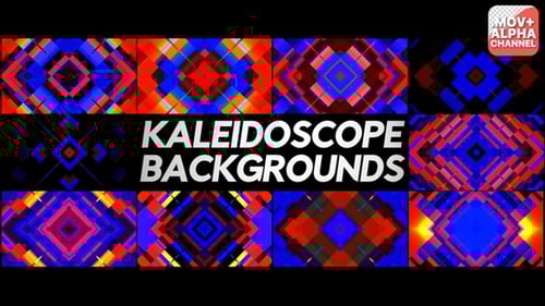 Abstract Red Blue Geometric Kaleidoscope Pulsating Motion Loop