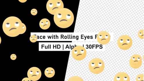 Animated Rolling Eyes Emojis Flying Background Loop