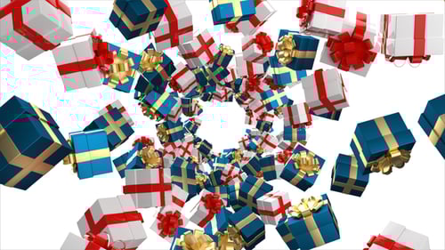Animated 3D Gift Boxes Flying for Celebrations and Holidays